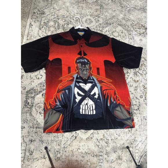 Vintage Changes Marvel Comics The Punisher Button Up Shirt Sz L Anti Hero - Picture 1 of 6